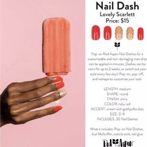 Lovely Scarlett Red Aspen Nail Dash NIB